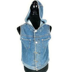 Jones New York Womens 5 Button Denim Jean Vest